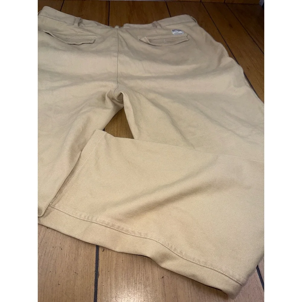 The Stronghold‎ Relaxed Tapered Khaki Pants Mens W40 L32 Pleated Cotton